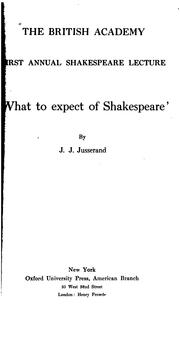 Cover of: ' What to expect of Shakespeare,'
