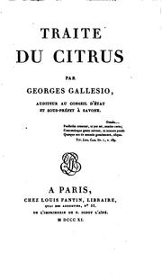 Cover of: Traité du citrus by Gallesio, Giorgio conte