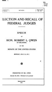 Cover of: Election and recall of federal judges.