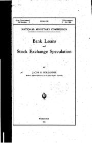 Cover of: Bank loans and stock exchange speculation