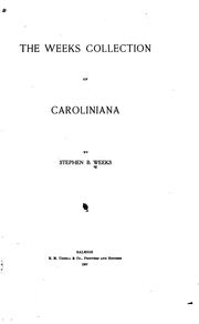 Cover of: The Weeks collection of Caroliniana