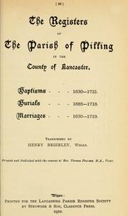 Cover of: The registers of the parish of Pilling