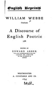 Cover of: A discourse of English poetrie. 1586.
