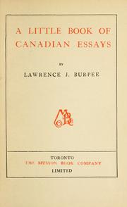 Cover of: A little book of Canadian essays