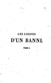 Cover of: Les loisirs d'un banni