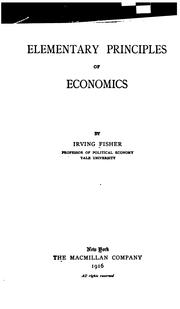 Cover of: Elementary principles of economics