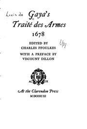 Cover of: Gaya's Traité des armes, 1678