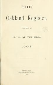 Cover of: The Oakland register by Mitchell, H. E.