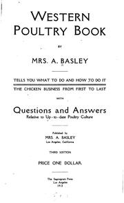 Cover of: Western poultry book by A. Basley