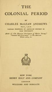 Cover of: The colonial period