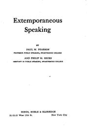 Cover of: Extemporaneous speaking