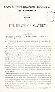 Cover of: The death of slavery.