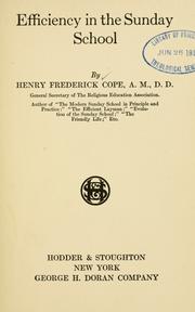 Cover of: Efficiency in the Sunday school