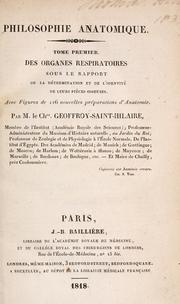 Cover of: Philosophie anatomique ...