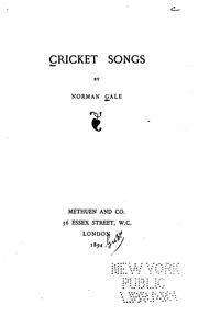 Cover of: Cricket songs