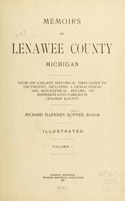 Cover of: Memoirs of Lenawee County, Michigan by R. I. Bonner