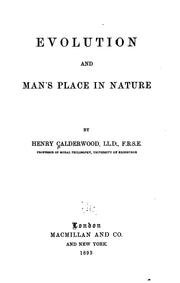 Cover of: Evolution and man's place in nature.