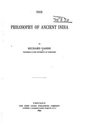Cover of: The philosophy of ancient India