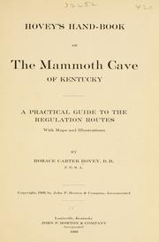 Cover of: Hovey's hand-book of the Mammoth cave of Kentucky: a practical guide to the regulation routes