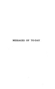 Cover of: Messages of to-day to the men of to-morrow by George Claude Lorimer