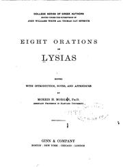 Cover of: Eight orations of Lysias