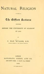 Cover of: Natural religion by F. Max Müller
