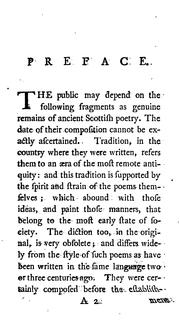 Cover of: Fragments of ancient poetry: collected in the highlands of Scotland and tr. from the Galic or Erse langrage.