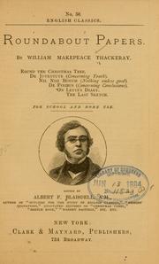 Cover of: Roundabout papers. by William Makepeace Thackeray