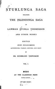 Cover of: Sturlunga saga: including the Islendinga saga of lawman Sturla Thordsson and other works