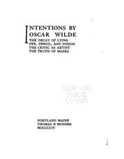 Cover of: Intentions by Oscar Wilde