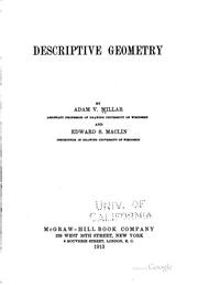 Cover of: Descriptive geometry