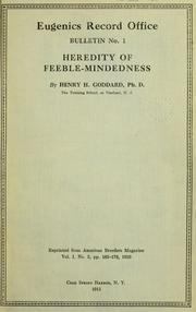 Cover of: Heredity of feeble-mindedness