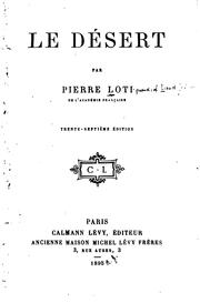 Cover of: Le désert