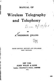 Cover of: Manual of wireless telegraphy and telephony