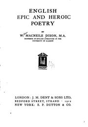 Cover of: English epic and heroic poetry