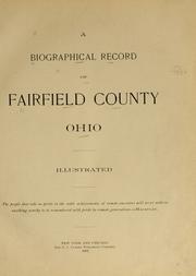 Cover of: A Biographical record of Fairfield County, Ohio, illustrated.