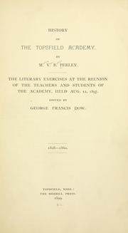 Cover of: History of the Topsfield Academy