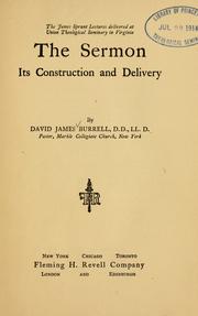 Cover of: ... The sermon, its construction and delivery