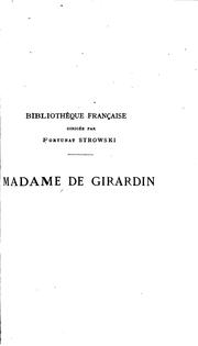 Cover of: Mme de Girardin