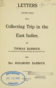 Cover of: Letters written while on a collecting trip in the East Indies