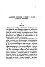 Cover of: A short history of the Book of common prayer