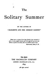 Cover of: The solitary summer by Elizabeth