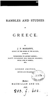 Cover of: Rambles and studies in Greece