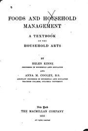 Cover of: Foods and household management: a textbook of the household arts