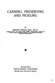 Cover of: Canning, preserving and pickling