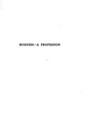 Cover of: Business--a profession