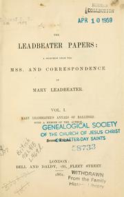 Cover of: The Leadbeater papers: a selection from the mss. and correspondence of Mary Leadbeater.