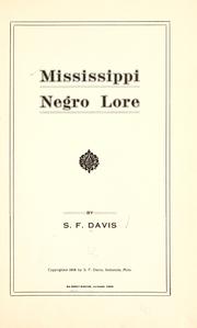 Cover of: Mississippi negro lore by Sidney Fant Davis