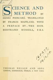 Cover of: Science and method by Henri Poincaré