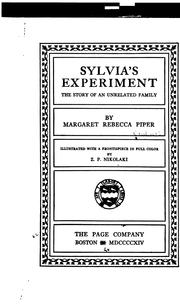 Cover of: Sylvia's experiment: the story of an unrelated family